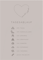 Klick: Details zu Tagesablauf Poster Hochzeit "Lebenstraum" anzeigen Tagesablauf Poster Hochzeit Lebenstraum 50 x 70 cm Poster grau