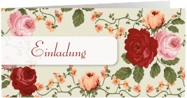 Einladung 50. Geburtstag Rosemarie lange Klappkarte quer