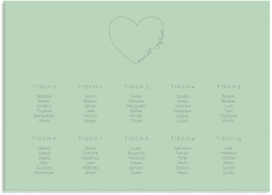 Klick: Details zu Sitzplan Leinwand Hochzeit "Lebenstraum" anzeigen Sitzplan Leinwand Hochzeit Lebenstraum 70 x 50 cm Leinwand mint