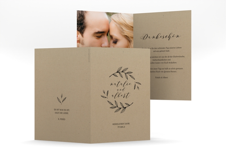 Danksagung Hochzeit Naturelove A6 Klappkarte hoch