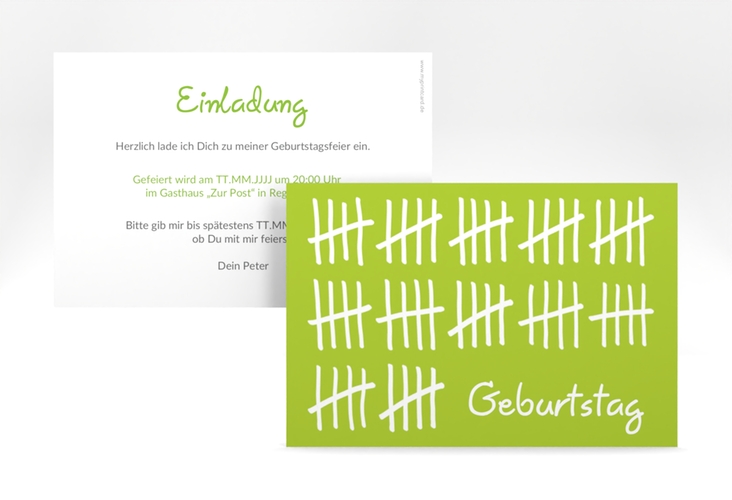 Einladung 60. Geburtstag Strichliste A6 Karte quer
