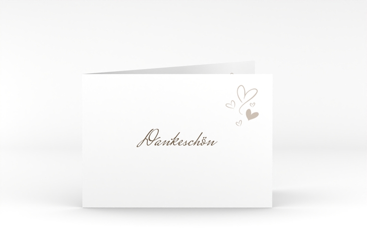 Danksagungskarte Hochzeit Purity A6 Klappkarte quer weiss
