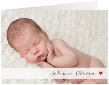 Geburtskarte Zauberhaft A6 Klappkarte quer weiss