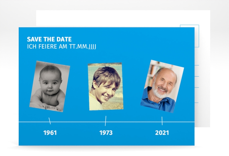 Save the Date-Postkarte Geburtstag Timeline A6 Postkarte