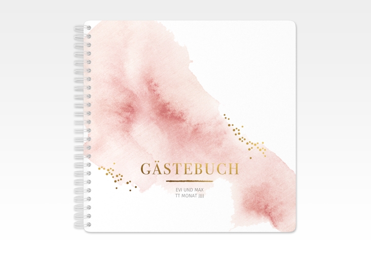 Gästebuch Hochzeit Pastell Ringbindung rosa