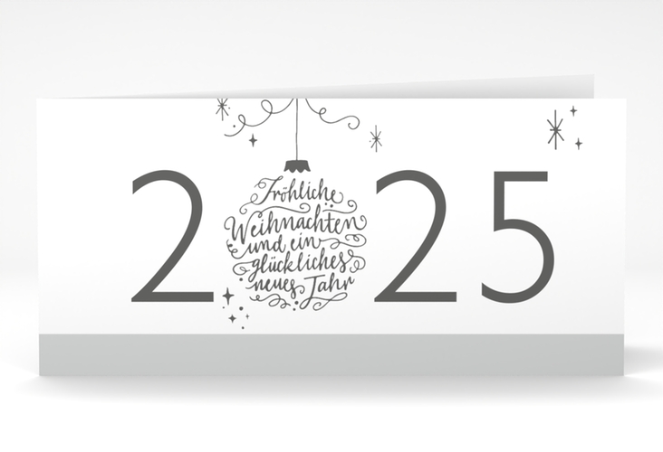 Geschäftliche Weihnachtskarte Typoart lange Klappkarte quer