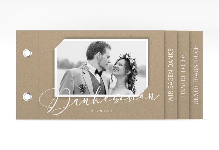 Danksagungskarte Hochzeit Crafty Booklet Kraftpapier