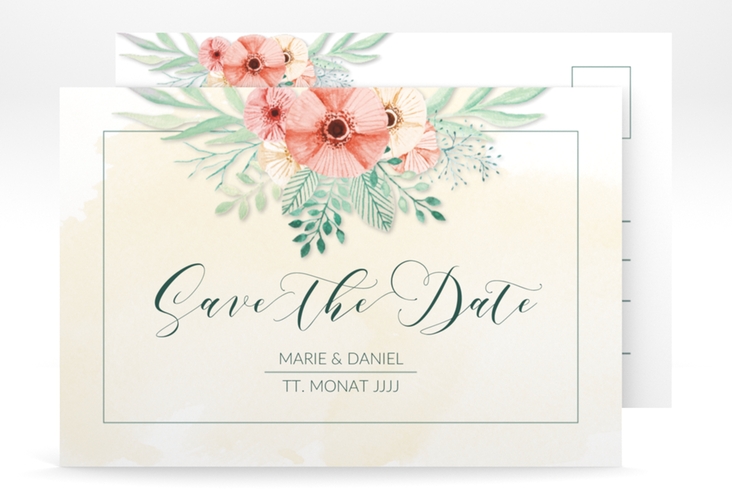Save the Date-Postkarte Surfinia A6 Postkarte apricot