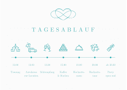 Klick: Details zu Tagesablauf Poster Hochzeit "Infinity" anzeigen Tagesablauf Poster Hochzeit Infinity 70 x 50 cm Poster tuerkis