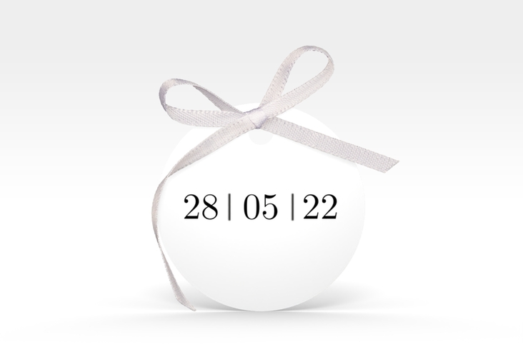 Geschenkanhänger Hochzeit Minimal Geschenkanhänger, rund weiss