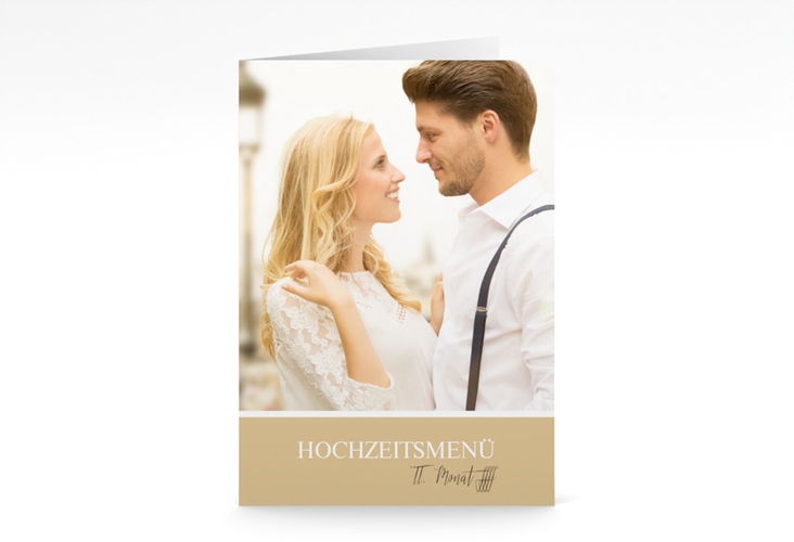Menükarte Hochzeit Balance A5 Klappkarte hoch