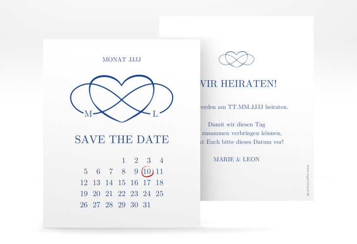 Save the Date-Kalenderblatt Infinity Kalenderblatt-Karte hochglanz