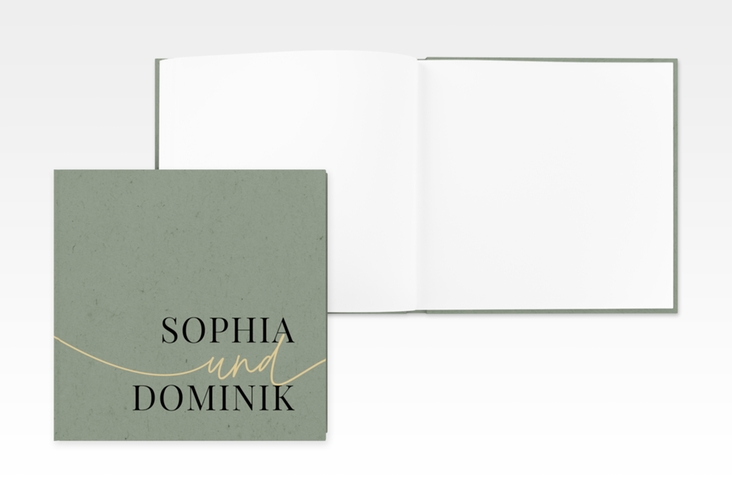 Gästebuch Creation Easy 20 x 20 cm, Hardcover gruen im modernen minimalistischen Design