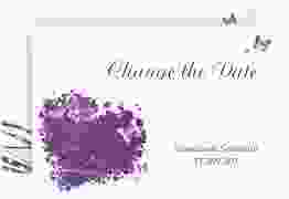 Change the Date-Karte Hochzeit Mailand A6 Karte quer lila