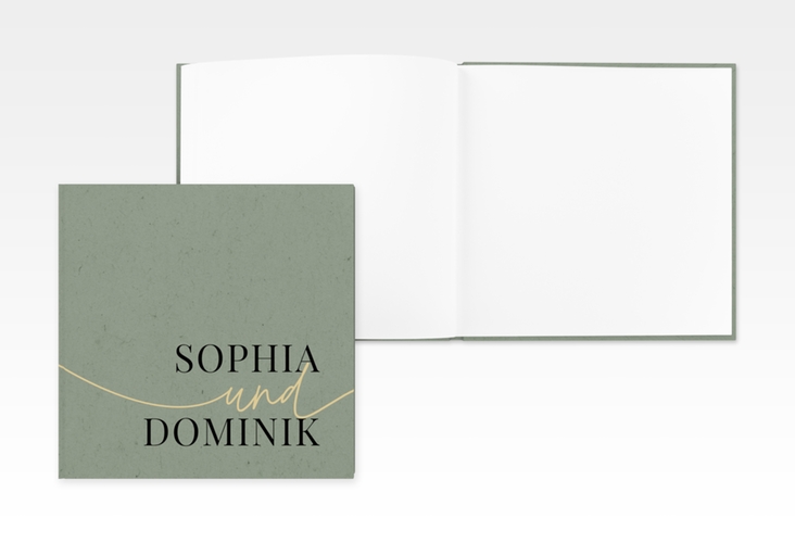 Gästebuch Creation Easy 20 x 20 cm, Hardcover gruen im modernen minimalistischen Design
