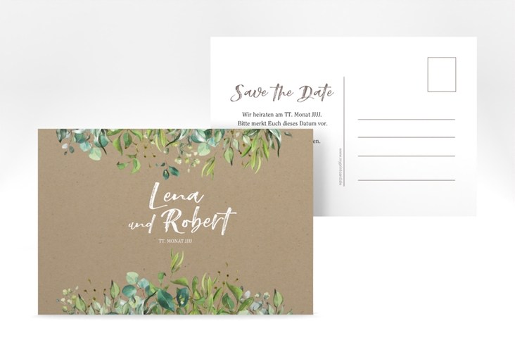 Save the Date-Postkarte Natural A6 Postkarte Kraftpapier