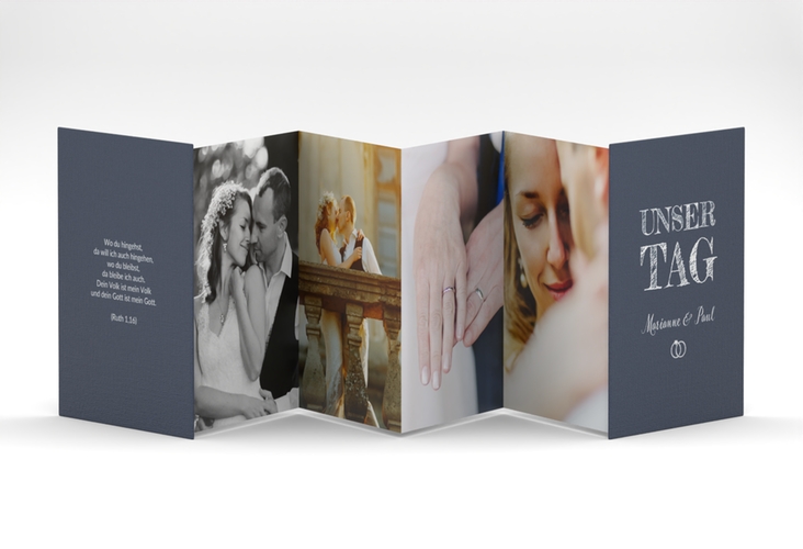 Foto-Leporello Hochzeit Rise Leporello blau
