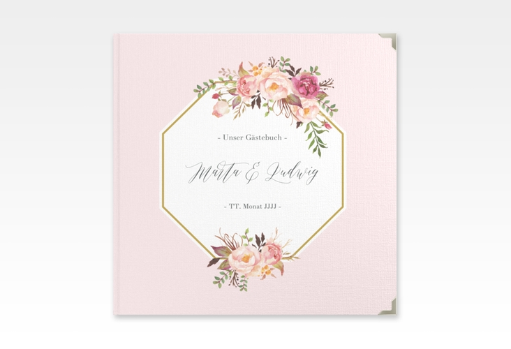 Gästebuch Selection Hochzeit Prachtvoll Leinen-Hardcover rosa