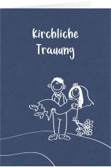 Kirchenheft Hochzeit Pisa A5 Klappkarte hoch blau
