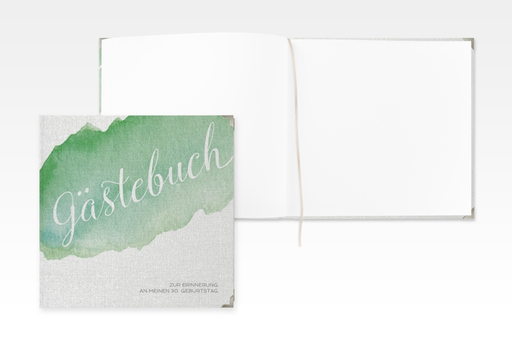 Gästebuch Selection Geburtstag Aquarell Leinen-Hardcover gruen