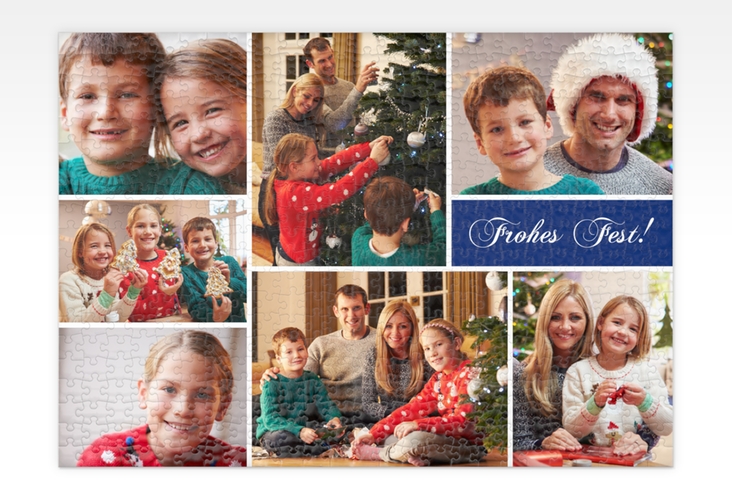 Fotopuzzle 500 Teile Weihnachtsduft 500 Teile blau mit mehreren Bildern