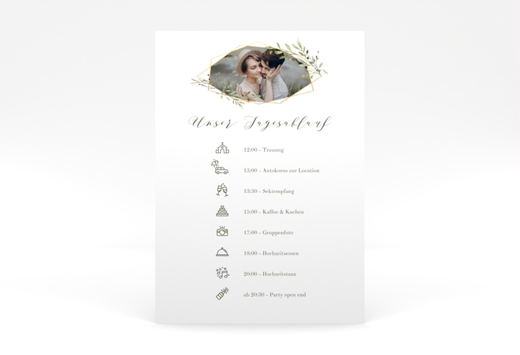 Tagesablauf Poster Hochzeit Acacia 50 x 70 cm Poster weiss