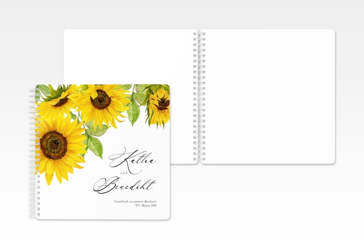 Gästebuch Hochzeit Sonnenblume Ringbindung