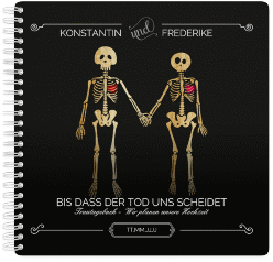 Klick: Details zu Trautagebuch Hochzeit "Bones" anzeigen Trautagebuch Hochzeit "Bones" Trautagebuch Hochzeit schwarz