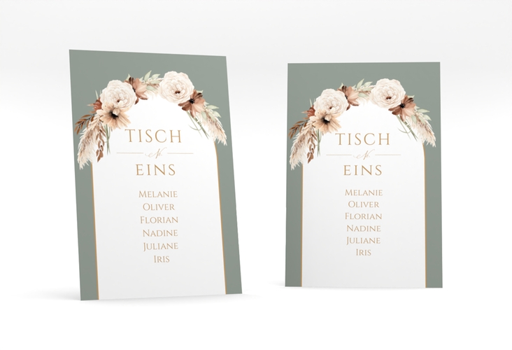 Tischaufsteller Hochzeit Blumenbogen Tischaufsteller gruen