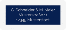 Klick: Details zu Absenderetikett Hochzeit "Simply" anzeigen Absenderetikett Hochzeit Simply 45,7 x 21,2 mm blau