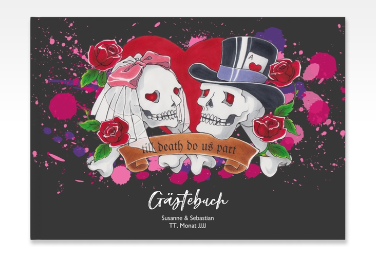 Gästebuch A4 quer Palermo A4 quer, Hardcover schwarz