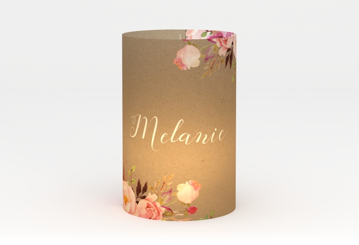 Windlicht Hochzeit Flowers Windlicht Kraftpapier mit bunten Aquarell-Blumen