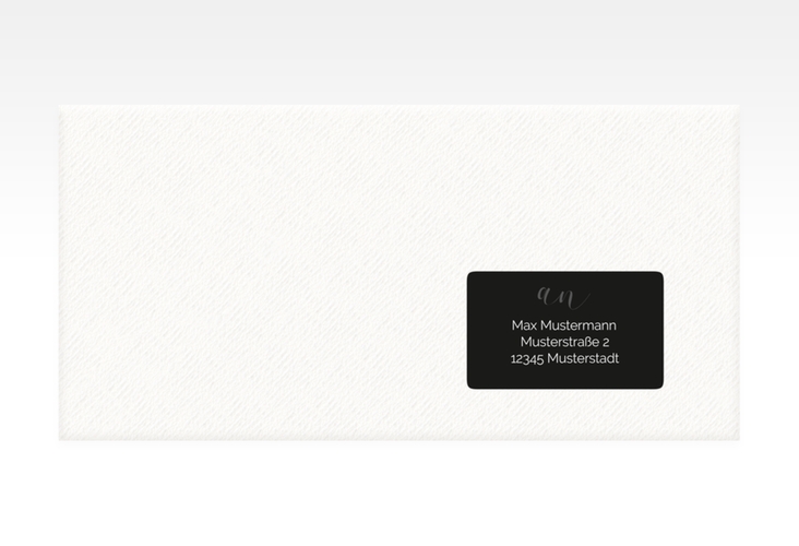 Empfängeretikett Hochzeit Eheschließung 63,5 x 38,1 mm schwarz