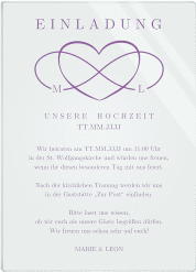 Klick: Details zu Acryl-Hochzeitseinladung "Infinity" anzeigen Acryl-Hochzeitseinladung Infinity Acrylkarte hoch lila