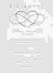 Acryl-Hochzeitseinladung Infinity Acrylkarte hoch lila