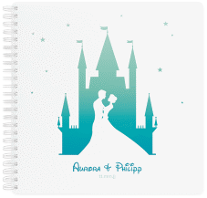Klick: Details zu Gästebuch Hochzeit "Castle" anzeigen Gästebuch Hochzeit Castle Ringbindung tuerkis