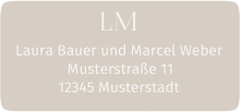 Absenderetikett Hochzeit "Monogramm"