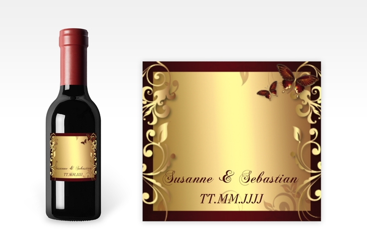 Piccoloetikett Hochzeit Toulouse Etikett Piccolo rot
