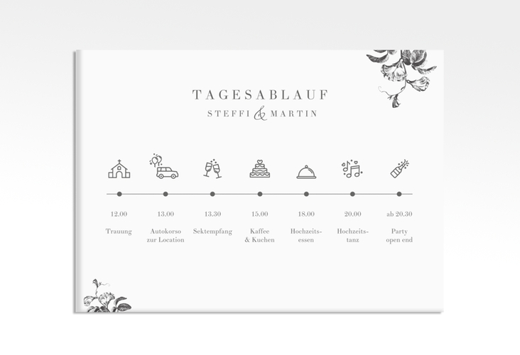 Tagesablauf Leinwand Hochzeit Magnificent 70 x 50 cm Leinwand schwarz