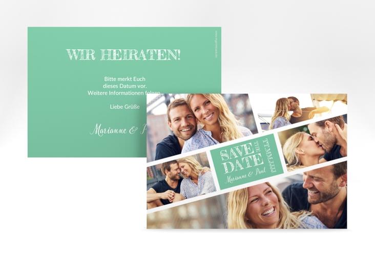 Save the Date-Karte Rise A6 Karte quer mint
