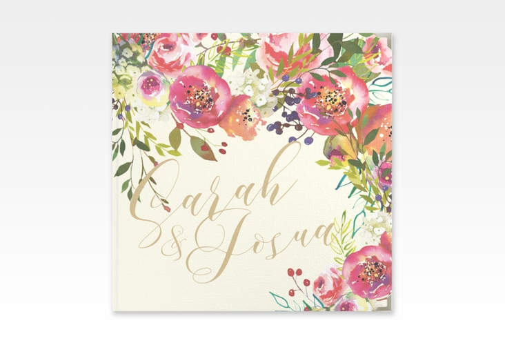 Gästebuch Selection Hochzeit Flowerbomb Leinen-Hardcover beige