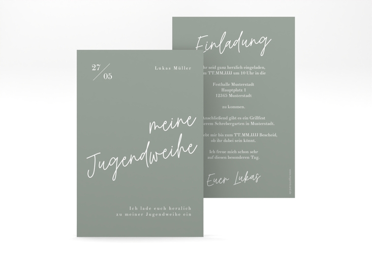 Einladung Jugendweihe Frisch A6 Karte hoch hochglanz