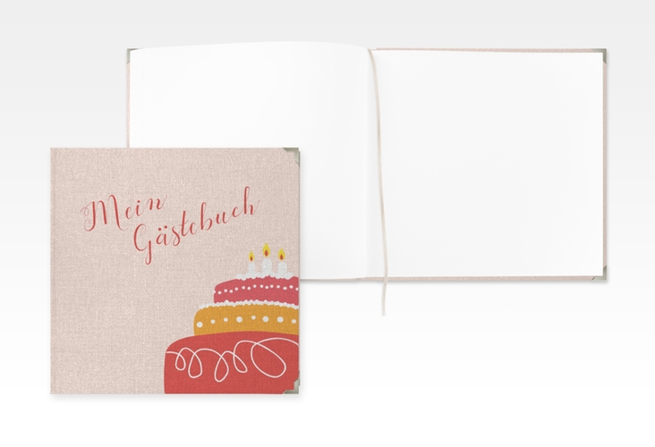 Gästebuch Selection Geburtstag Cake Leinen-Hardcover rot