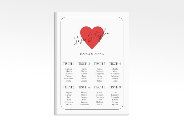 Sitzplan Leinwand Hochzeit Kartenspiel 50 x 70 cm Leinwand im Herz-Ass-Design eines Kartenspiels
