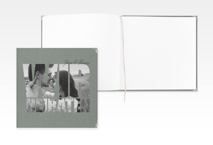 Gästebuch Selection Hochzeit Letters Leinen-Hardcover gruen