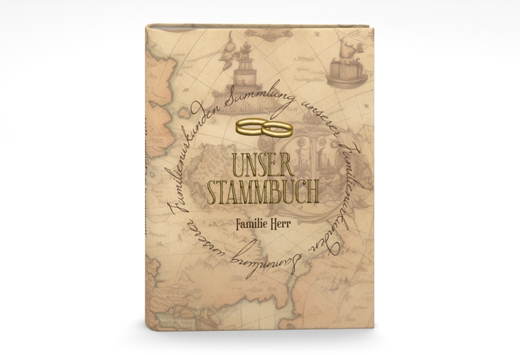 Stammbuch A5 Zwei Ringe Stammbuch A5 mit Eheringen und Fantasy-Landkarte