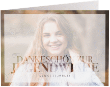 Danksagung Jugendweihe Typewriter A6 Klappkarte quer weiss