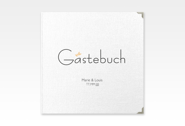 Gästebuch Selection Hochzeit Twohearts Leinen-Hardcover beige