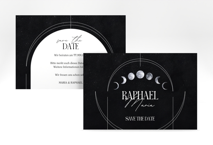 Save the Date-Karte Mondphase A6 Karte quer