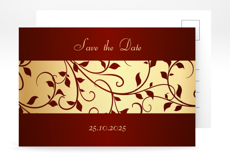 Save the Date-Postkarte Geburtstag Hermann/Hermine A6 Postkarte gold